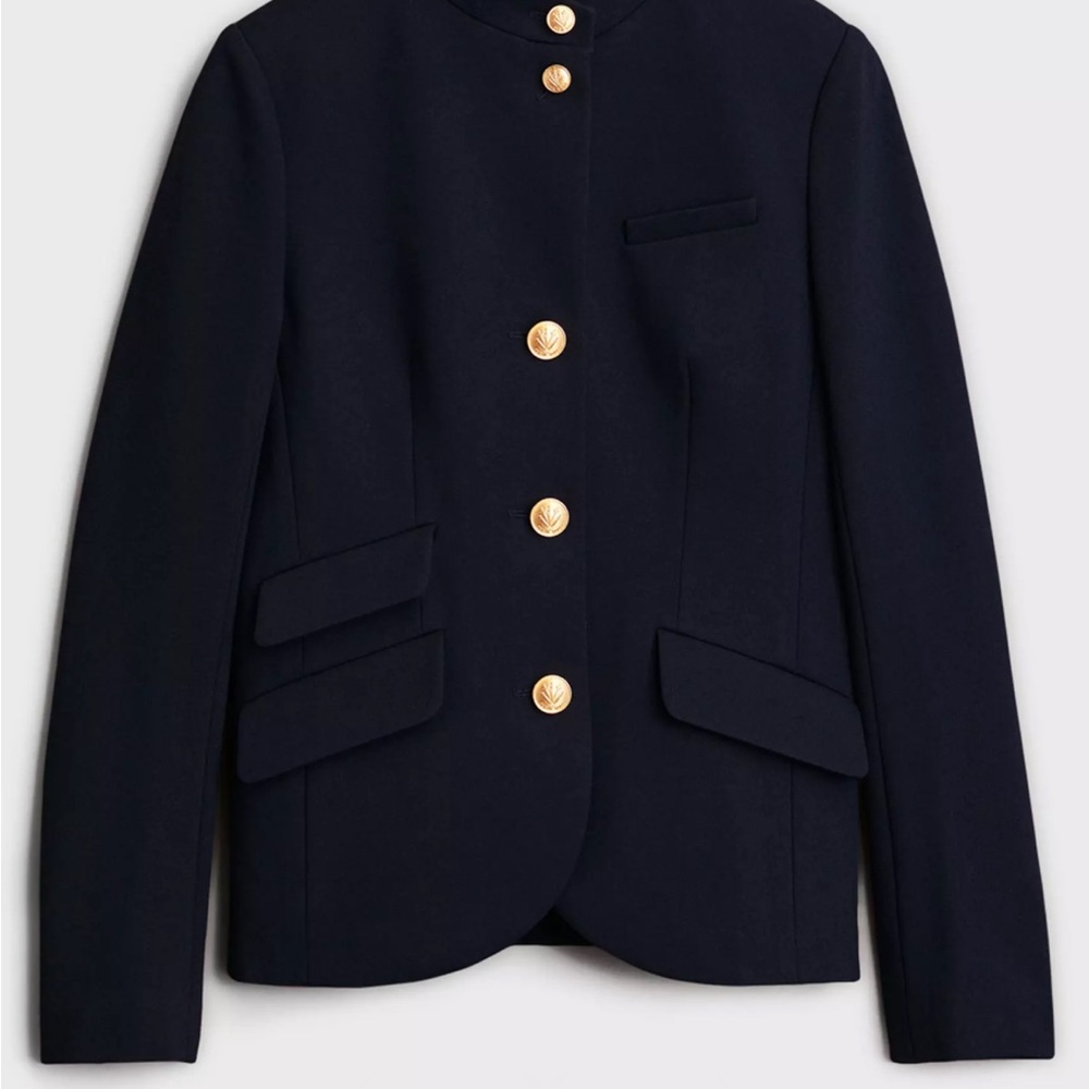 Rag & Bone Salute Slade Blazer Navy with Gold Buttons